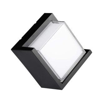   V-TAC LED 12W Fali világítás négyzet forma - fekete - 3000K - IP65 - 218539