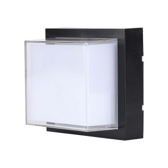   V-TAC LED 12W Fali világítás négyzet forma - fekete - 4000K - IP65 - 218544