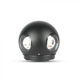   V-TAC 4W led fali lámpatest gömb, fekete 4000K - IP65 - 218554