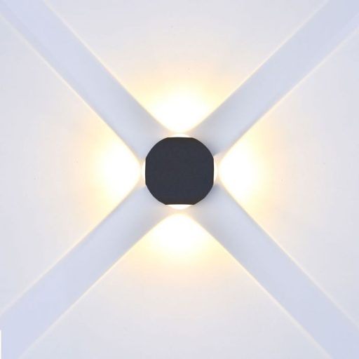 V-TAC 4W led fali lámpatest gömb, fekete 4000K - IP65 - 218554