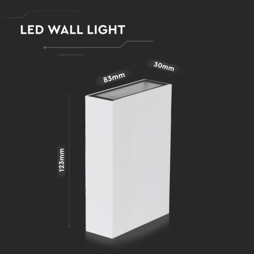 V-TAC 4W LED Fali lámpa fehér színű 3000K - IP65 - 218560