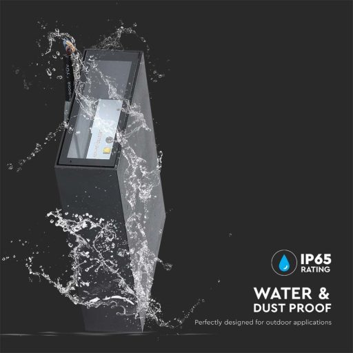 V-TAC 4W LED Fali lámpa fekete színű 3000K - IP65 - 218561