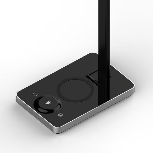 V-TAC LED asztali lámpa 7W 3 az 1-ben vezeték nélküli telefon töltővel - fekete - 218602