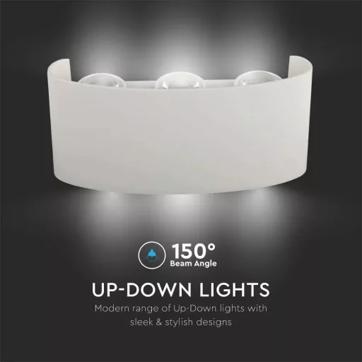 V-TAC 6W LED Fali lámpa IP54 fehér 3000K - 218613