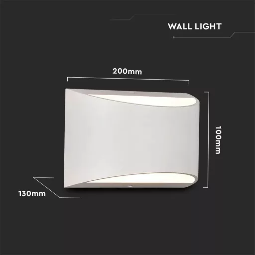 V-TAC LED Fali lámpa 10W IP54 4000K - fehér - 218683