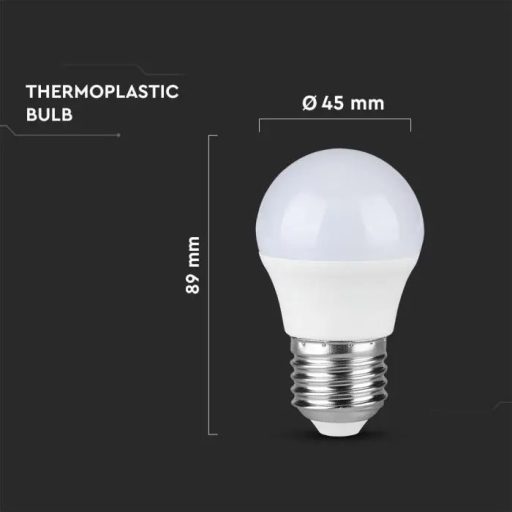 V-TAC LED izzó  E27 G45 6.5W 180° 6500K kisgömb (Samsung Chip) - 21868