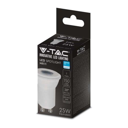 V-TAC LED spotlámpa  GU10 MR11 2W 38° 4000K spot - 21870