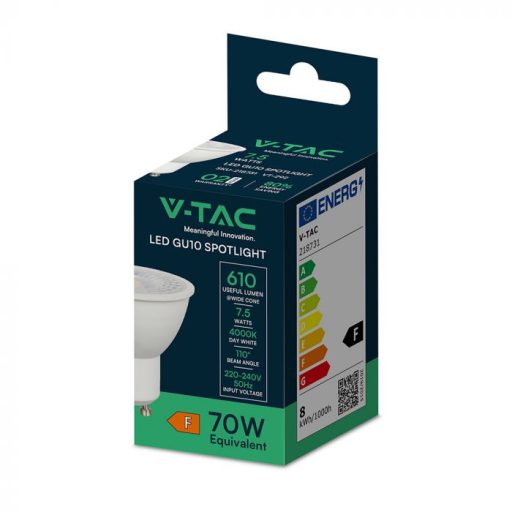 V-TAC LED spotlámpa GU10 MR16 7.5W 110° 4000K - 218731