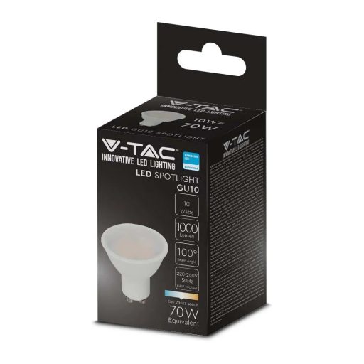 V-TAC LED spotlámpa  GU10 MR16 10W 110° 4000K spot (Samsung Chip) - 21879