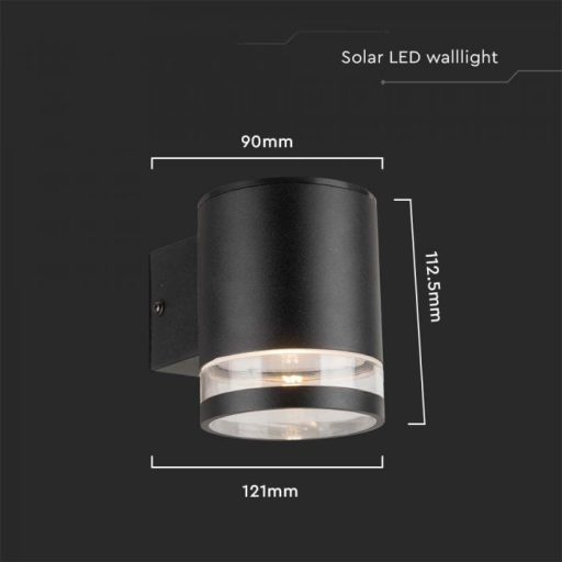V-TAC LED Napelemes (Solar) fali lámpa 0.55W 3000K - 23012