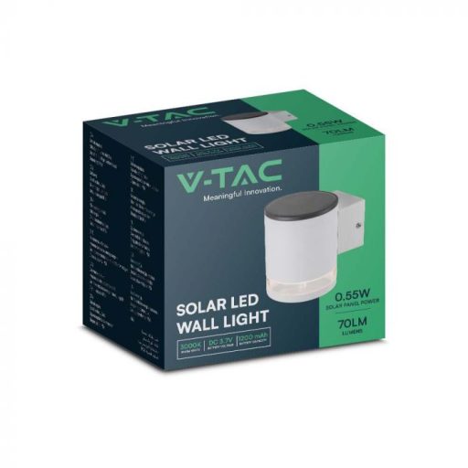 V-TAC LED Napelemes (Solar) fali lámpa 0.55W 3000K - 23013