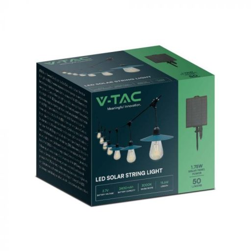 V-TAC Napelemes (solar) Fényfüzér 3W 15M - 3000K - 23034