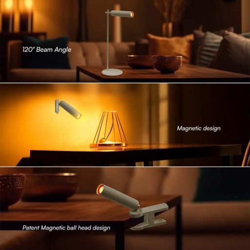 V-TAC LED Mágneses Csíptetős asztali lámpa 3W, Fehér 4000K - 23041