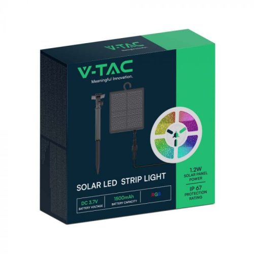 V-TAC Szolár napelemes RGB LED szalag szett IP67 RGB - 23046