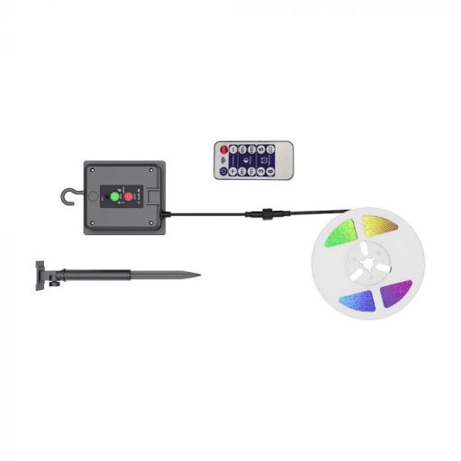 V-TAC Szolár napelemes RGB LED szalag szett IP67 RGB - 23046