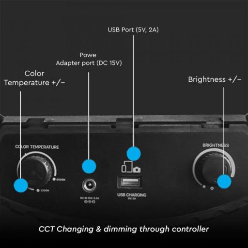 V-TAC LED Szelfi körlámpa -Ring Light- 55W 3in1 - Állvánnyal, 3 telefontartóval - 23047