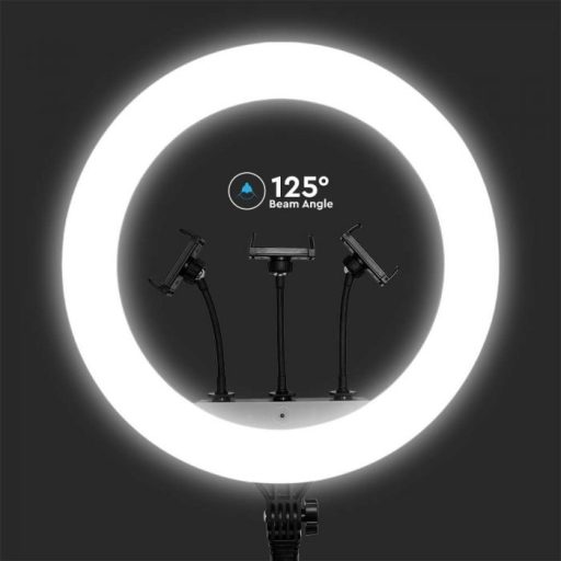 V-TAC LED Szelfi körlámpa -Ring Light- 55W 3in1 - Állvánnyal, 3 telefontartóval - 23047