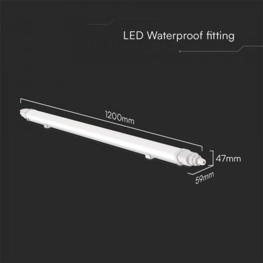 V-TAC 36W Vízálló sorolható LED armatúra 120 cm 120° 6400K IP65 - 23084