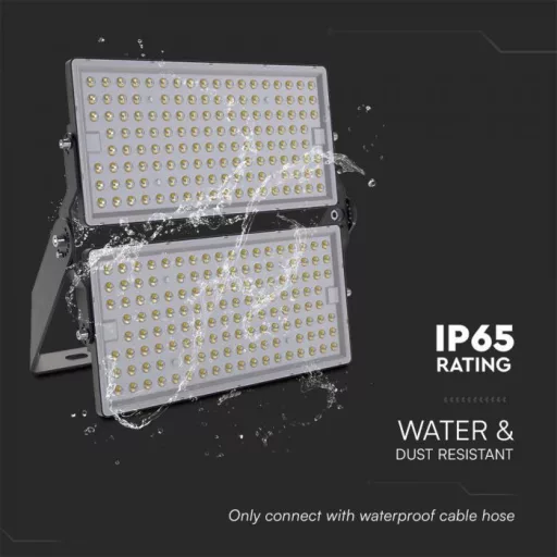 V-TAC 500W LED reflektor 135lm/W 4000K fekete házas 1m hosszú vezetékkel - 23089
