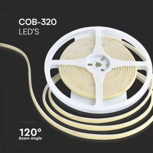 V-TAC COB LED szalag 320LED/M 10W/M 24V IP67 3000K - 23138