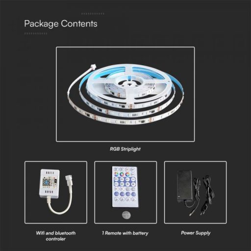 V-TAC Okos magic RGB LED szalag szett SMD5050 60LED/M 13W/M 24V IP20 RGB - 23145