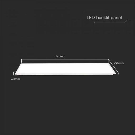 V-TAC LED backlit panel 40W 140lm/W 1200 x 300 mm 4000K  - 23147 Akciós