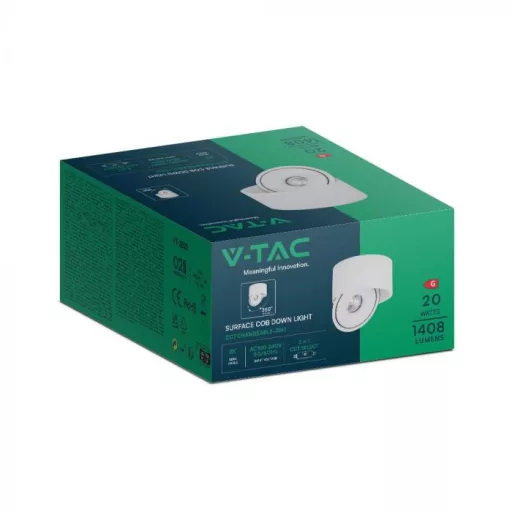 V-TAC Led Mélysugárzó - COB 20W 3in1 fehér - 23155