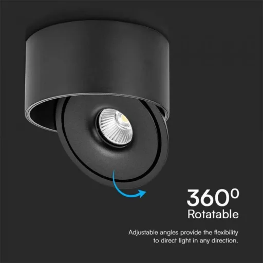 V-TAC Led Mélysugárzó - COB 20W 3in1 fekete - 23156