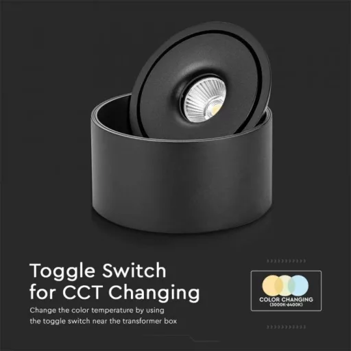 V-TAC Led Mélysugárzó - COB 20W 3in1 fekete - 23156
