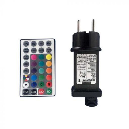 V-TAC 15 x 0.5W LED Fényfüzér 15m 15 izzó EU RGB+távirányító - 23159