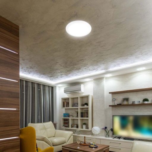V-TAC LED mennyezeti lámpatest, mikrohullámú mozgásérzékelővel, fehér 20W 3000K IP44 - 23160