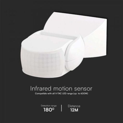 V-TAC infravörös mozgásérzékelő 180° IP65 - fehér - 23161