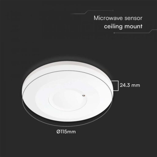 V-TAC Mikrohullámú mozgásérzékelő 360° - fehér - 23163