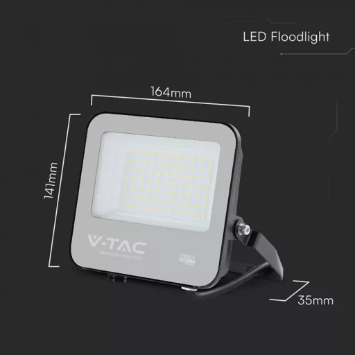 V-TAC 50W LED reflektor 115° 3000K 135LM/W fekete házas (CREE Chip) - 231996
