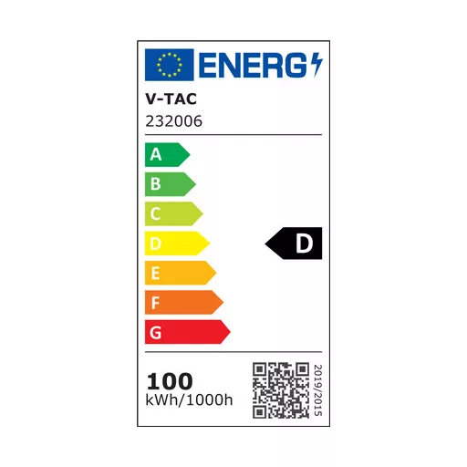 V-TAC 100W LED reflektor 115° 3000K 135LM/W fekete házas (CREE Chip) 1M hosszú vezetékkel - 232006