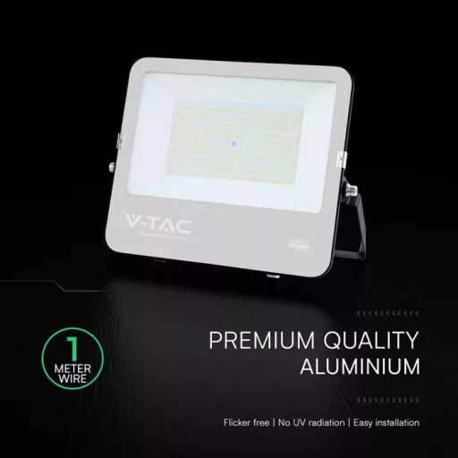 V-TAC 150W LED reflektor 115° 4000K 135LM/W fekete házas (CREE Chip) 1M hosszú vezetékkel - 232016