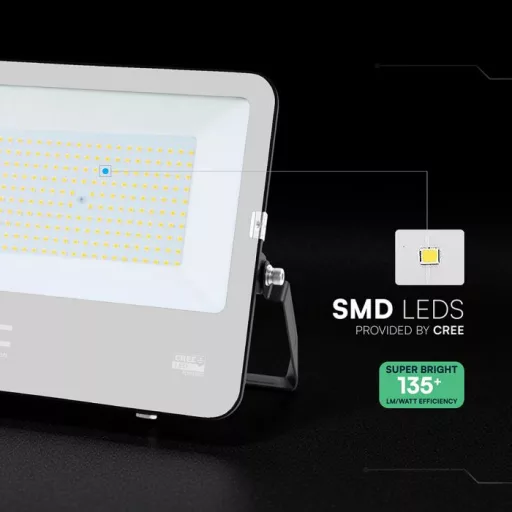 V-TAC 150W LED reflektor 115° 6500K 135LM/W fekete házas (CREE Chip) 1M hosszú vezetékkel - 232026