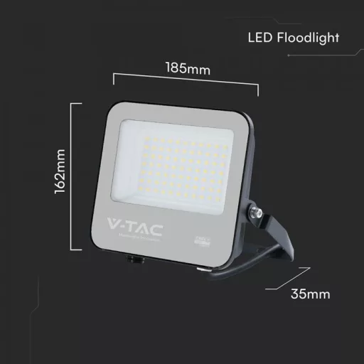 V-TAC 50W LED reflektor 115° 4000K 135LM/W fekete házas (CREE Chip) - 232166