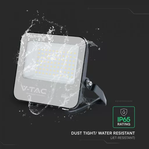 V-TAC 50W LED reflektor 115° 6500K 135LM/W fekete házas (CREE Chip) - 232176