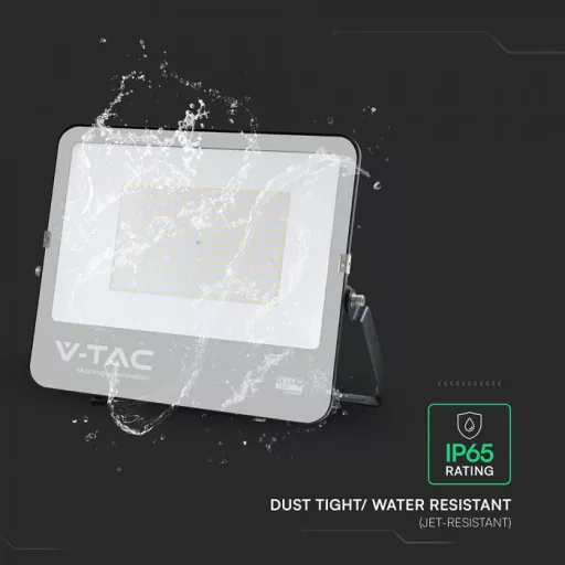 V-TAC 200W LED reflektor 115° 6500K 135LM/W fekete házas (CREE Chip) 1M hosszú vezetékkel - 232216