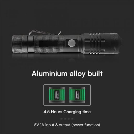 V-TAC 10W LED zseblámpa, tölthető IP54  - 23338