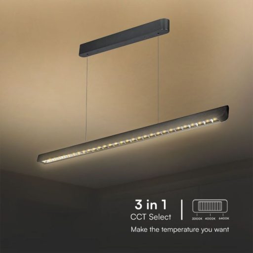 V-TAC Függeszthető lineáris LED lámpa 36W 3in1 Fekete (Samsung chip) Lencsés - 23341