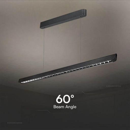 V-TAC Függeszthető lineáris LED lámpa 36W 3in1 Fekete (Samsung chip) Lencsés - 23341