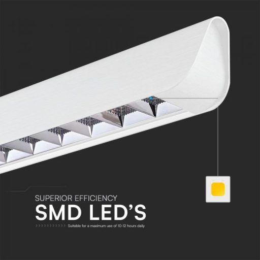 V-TAC Függeszthető lineáris LED lámpa 36W 3in1 Fehér (Samsung chip) Lencsés - 23342