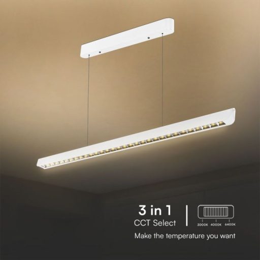 V-TAC Függeszthető lineáris LED lámpa 36W 3in1 Fehér (Samsung chip) Lencsés - 23342