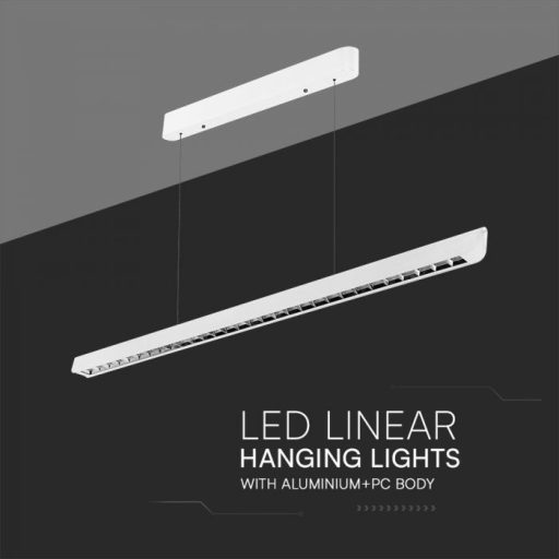 V-TAC Függeszthető lineáris LED lámpa 36W 3in1 Fehér (Samsung chip) Lencsés - 23342