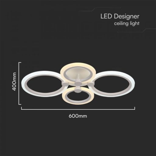 V-TAC Smart Dekoratív mennyezeti LED lámpa távirányítóval 45W 3in1  - 23394