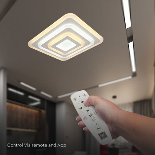 V-TAC Smart Dekoratív mennyezeti LED lámpa távirányítóval 77W 3in1  - 23396