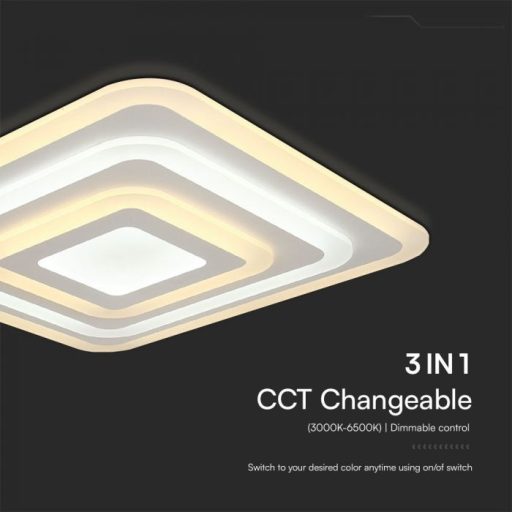 V-TAC Smart Dekoratív mennyezeti LED lámpa távirányítóval 77W 3in1  - 23396
