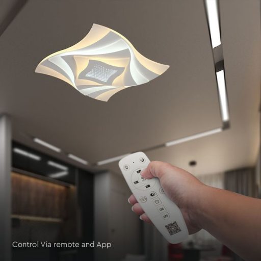 V-TAC Smart Dekoratív mennyezeti LED lámpa távirányítóval 75W 3in1  - 23397